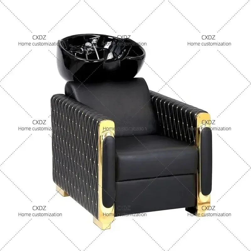 Q8 Modern Simple Half Lying Shampoo Bed For Salon Barber Shop Hair Washing Station With Flushing System Factory Direct Sale