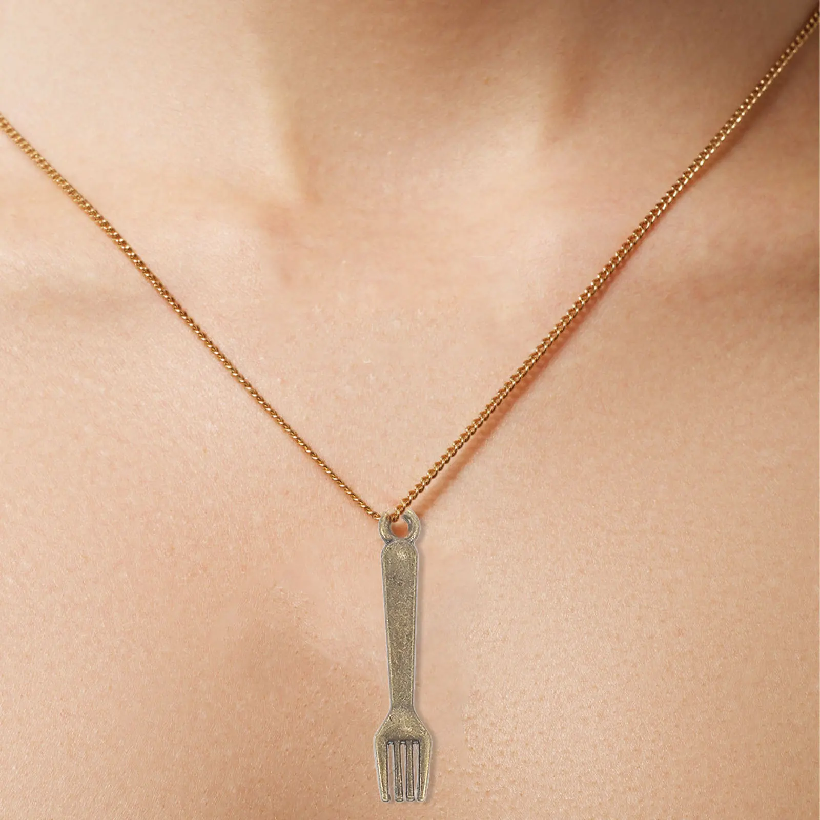 

100Pcs Vintage Mini Cutlery Alloy Pendant Fork Charms for DIY Jewelry Making Retro Tableware Miniature Necklace Bracelet Craft