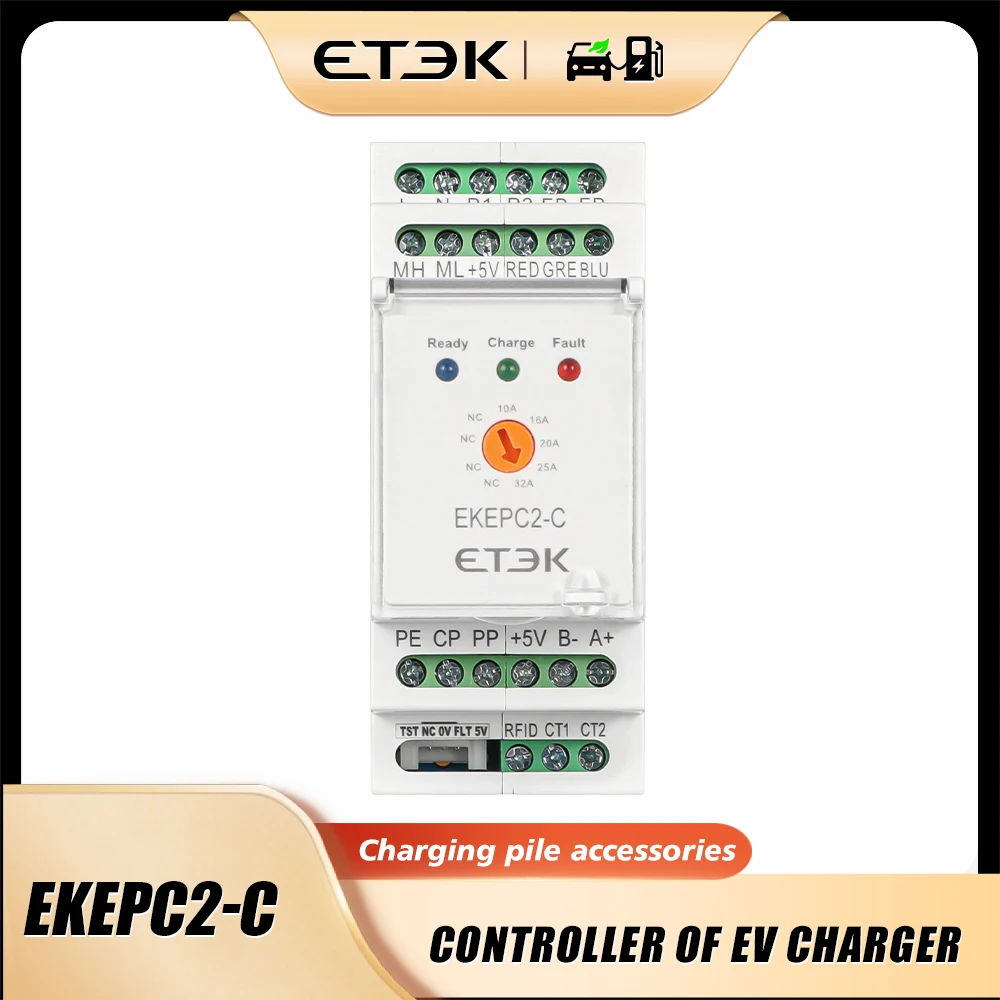 ETEC-EKEPC2ケーブルタイプ、欧州標準、単相、3相、10、16、20、25、32a、modbus-rtu、rs485、rcmu付きevse