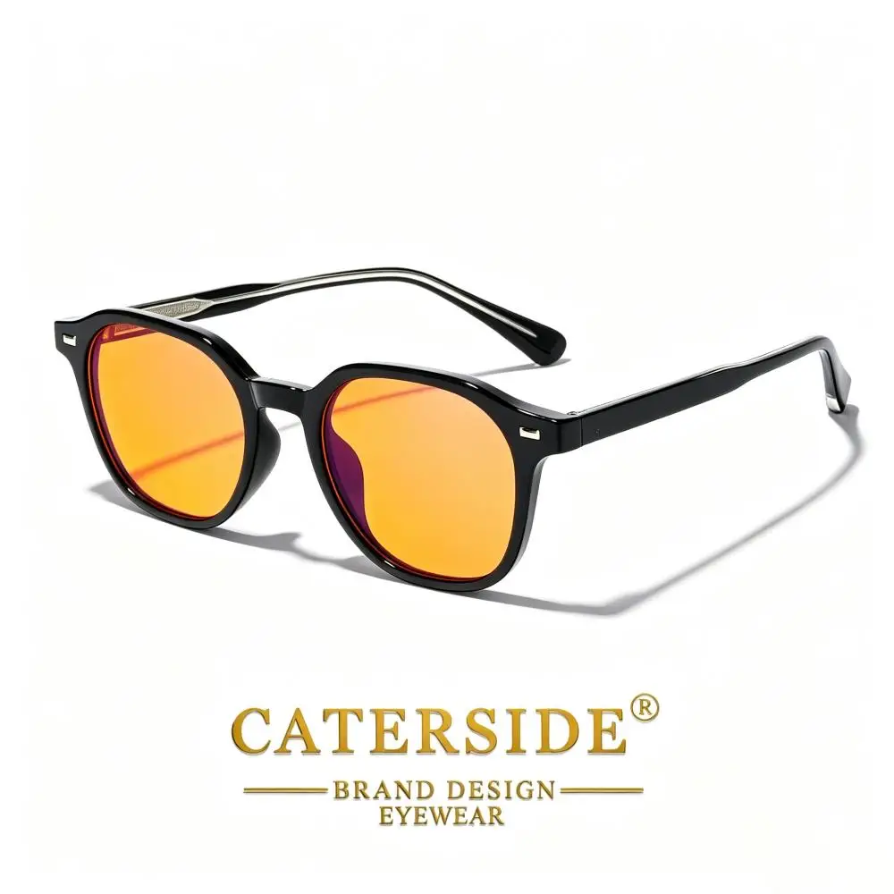 CATERSIDE Modische Herren Anti-Blaulicht-Brille AR Antireflexbeschichtete Gläser TR-90 Eckiger Rahmen 99% Schutz Gaming-Brille – Detail 5