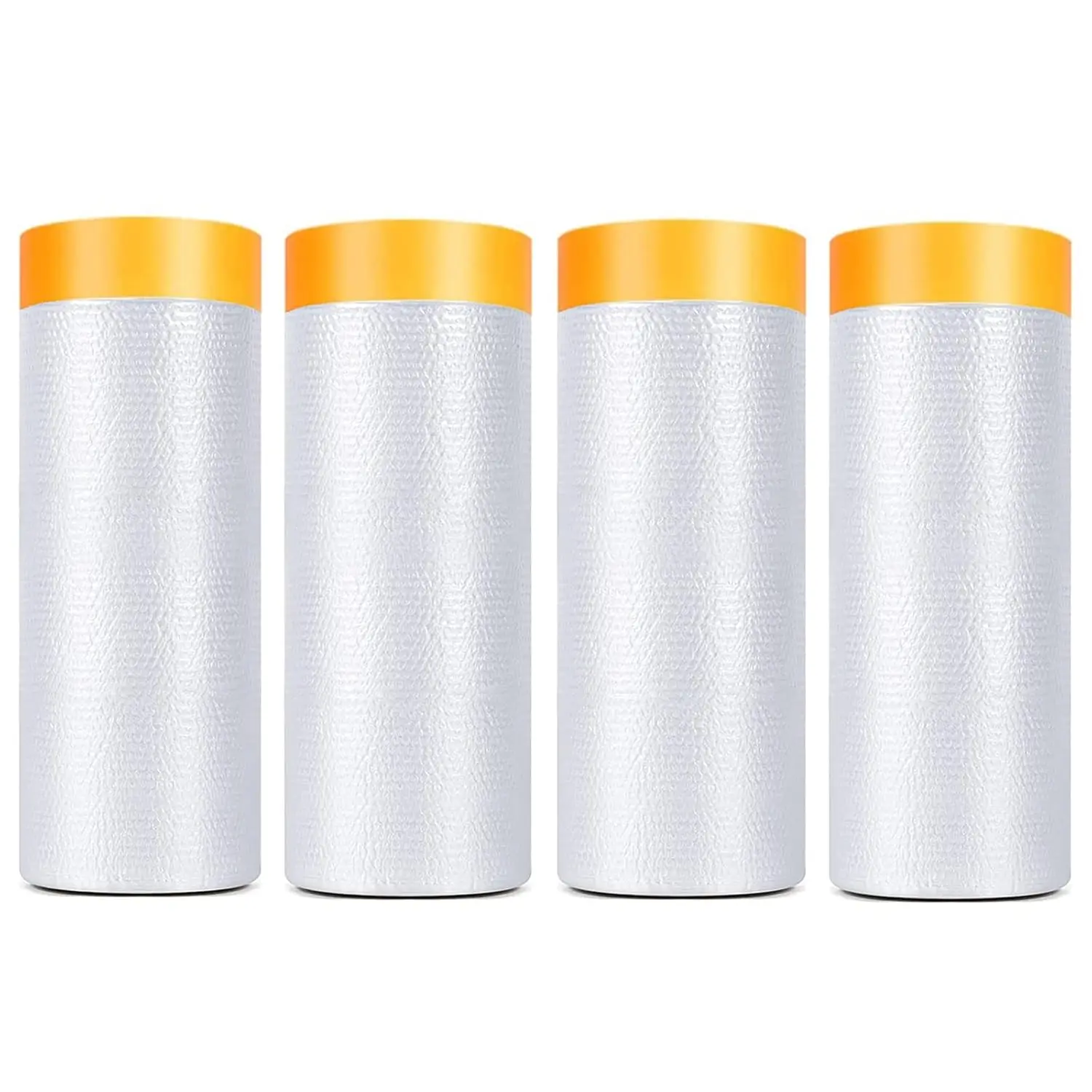 Painter Plastic With Tape, Pre-Taped Masking Film,Paint Adhesive Protective Film Roll for Covering Skirting, Cars and Auto Body