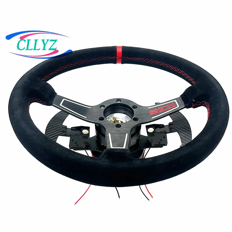 Carbon Fiber Paddles Drift Racing Sport Steering Wheel Universal Simulation Concave Car Sport Steering Wheel Shift Paddles