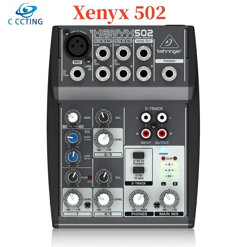 

Behringer Xenyx 502 mixer Premium 5-Input 2-Bus Mixer with XENYX Mic Preamp and British EQ for home studio and live broadcasting