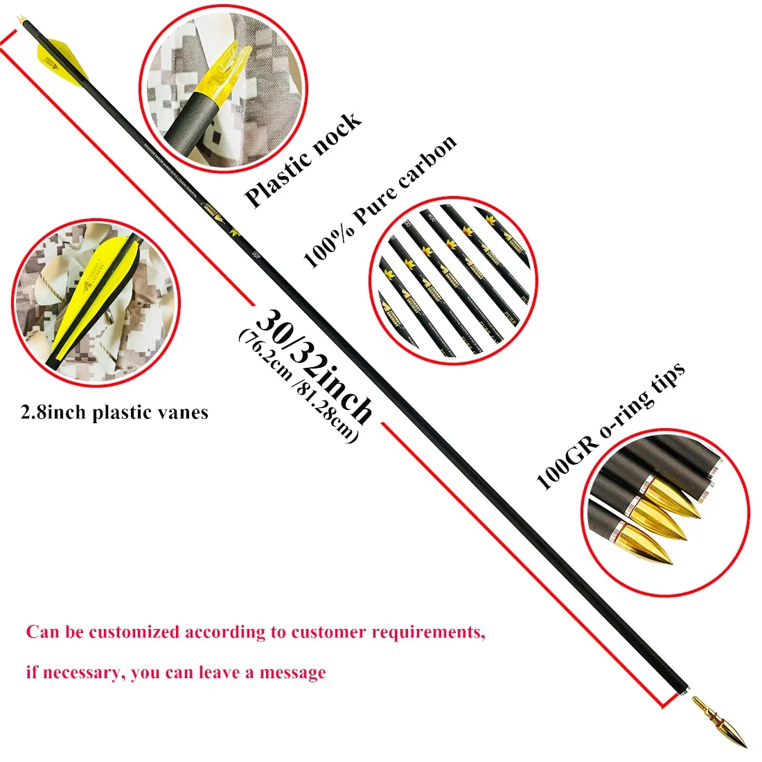 Flechas de carbono para arco recurvo, palas y puntas de caza - imagen 3
