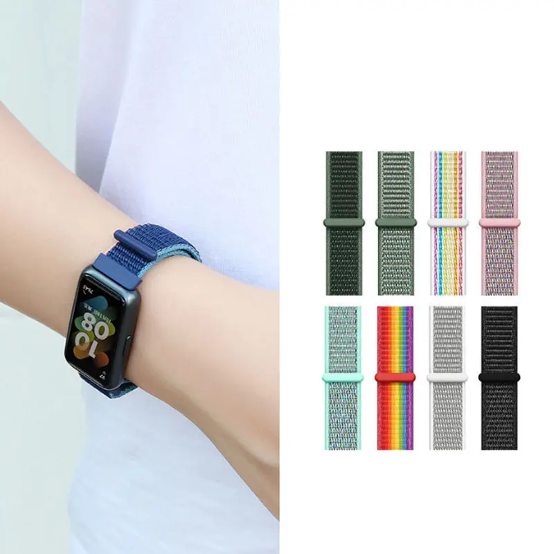 Stretchy Nylon Watch Strap for Huawei band 8 band 7 Breathable Adjustable Wristband Replacement Bracelet Huawei band Accessories