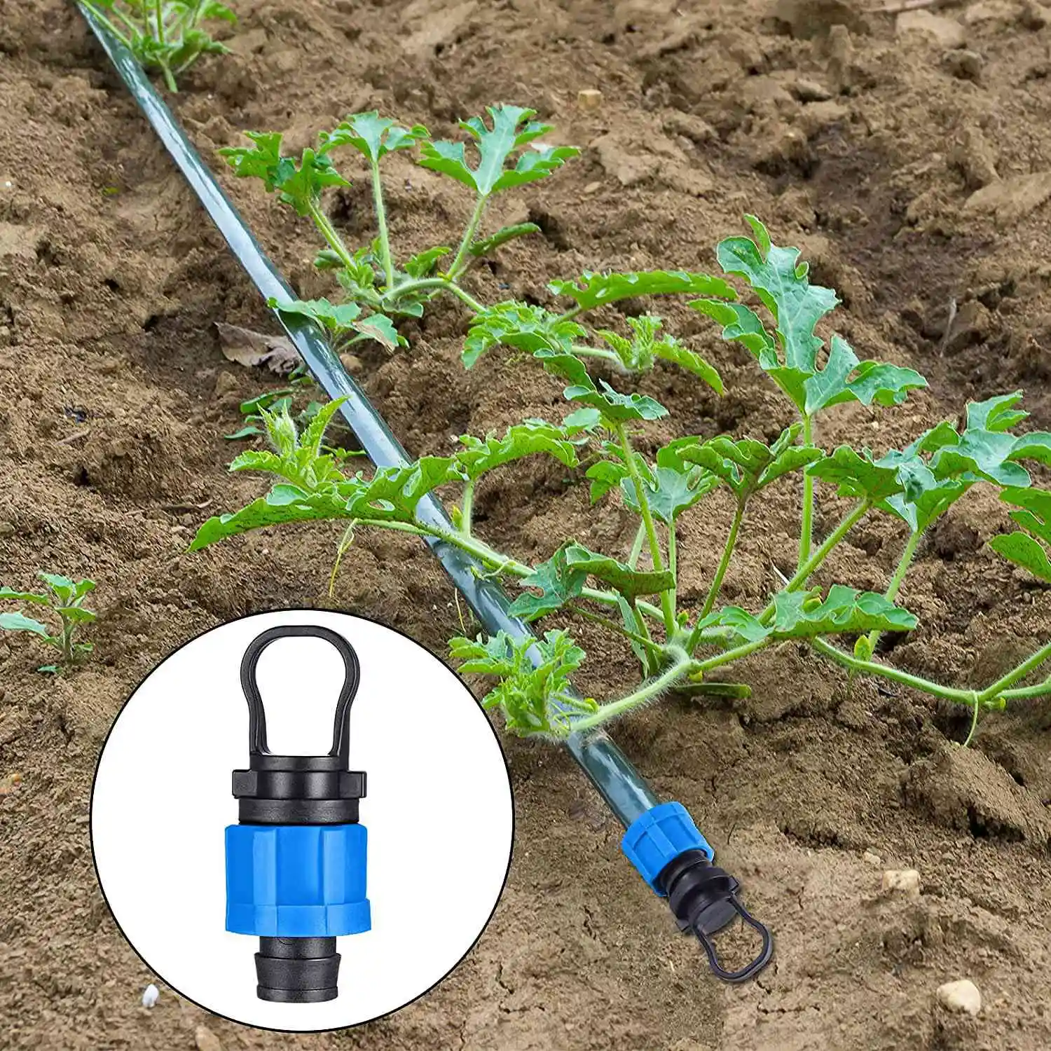 12 Pcs Drip Irrigation Tubing End Cap Plug 1/2 Inch Universal End Cap Fitting, Compatible with 16-17mm Drip Tape Tubing