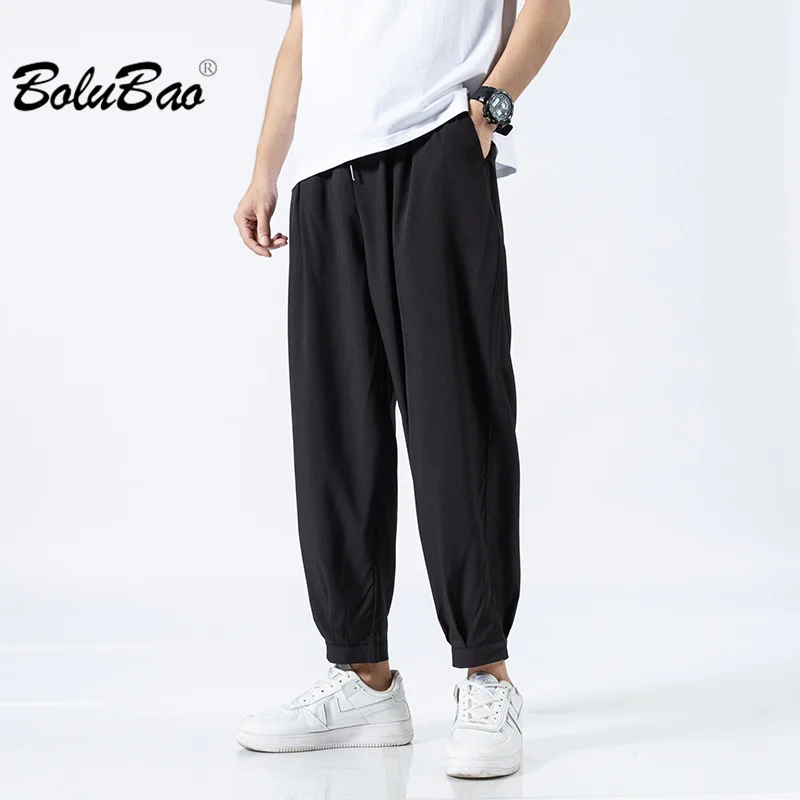 BOLUBAO 2023 Outdoor Casual Pants For Men Cotton Bunched Feet Fashion Slim-Fit Pants High Quality Design Casual Pants For Men