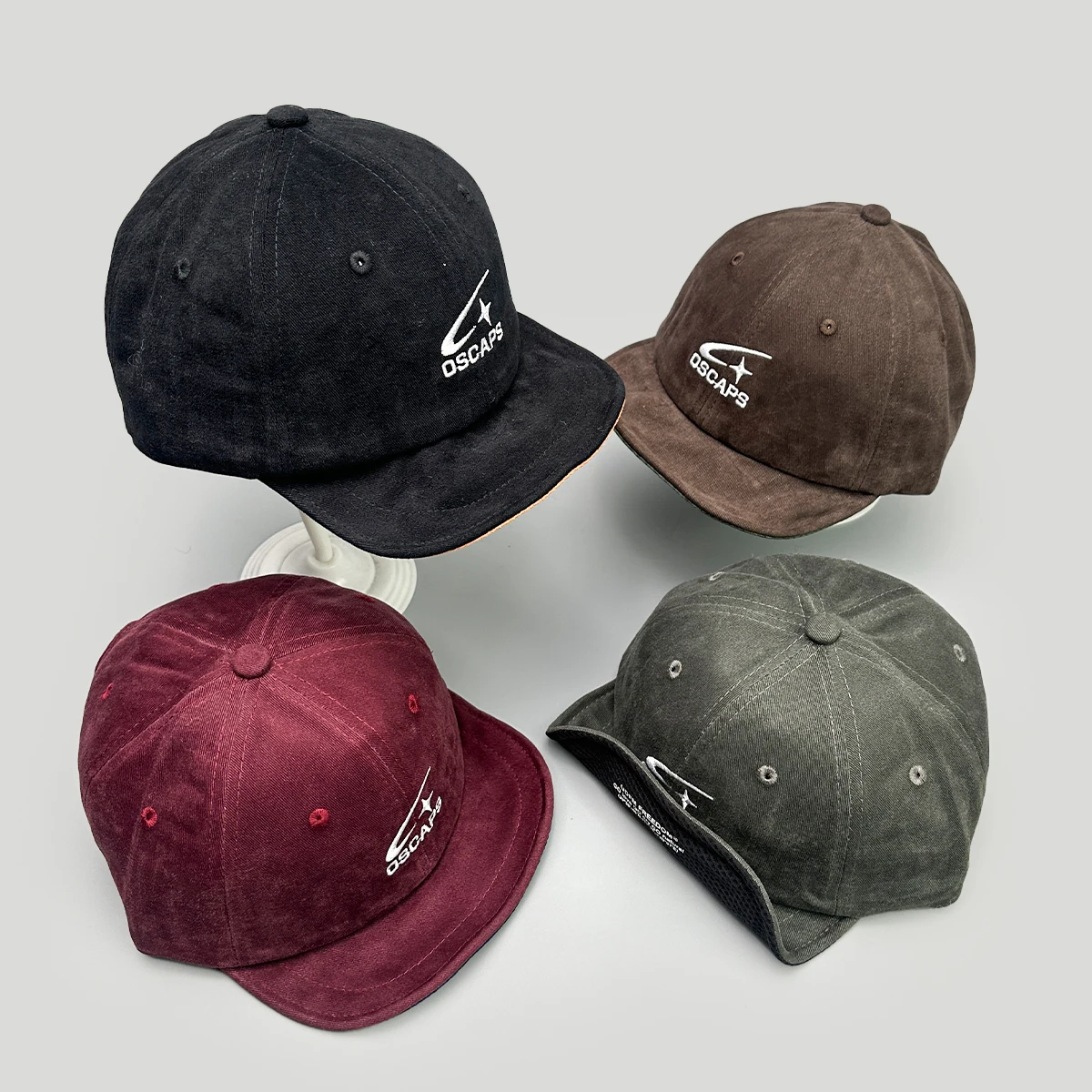 

American Retro Letter Embroidery Baseball Hats New Men Women Sunshade Street Versatile Short Eave Fashion Personal Peaked Caps