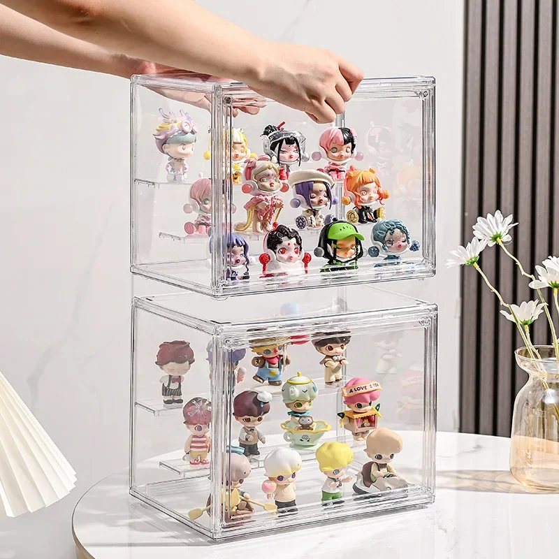 1Pcs Three Layer Acrylic Display Rack Transparent Ladder Handmade Anime Car Model Blind Box Storage Box Jewelry Sorting Box