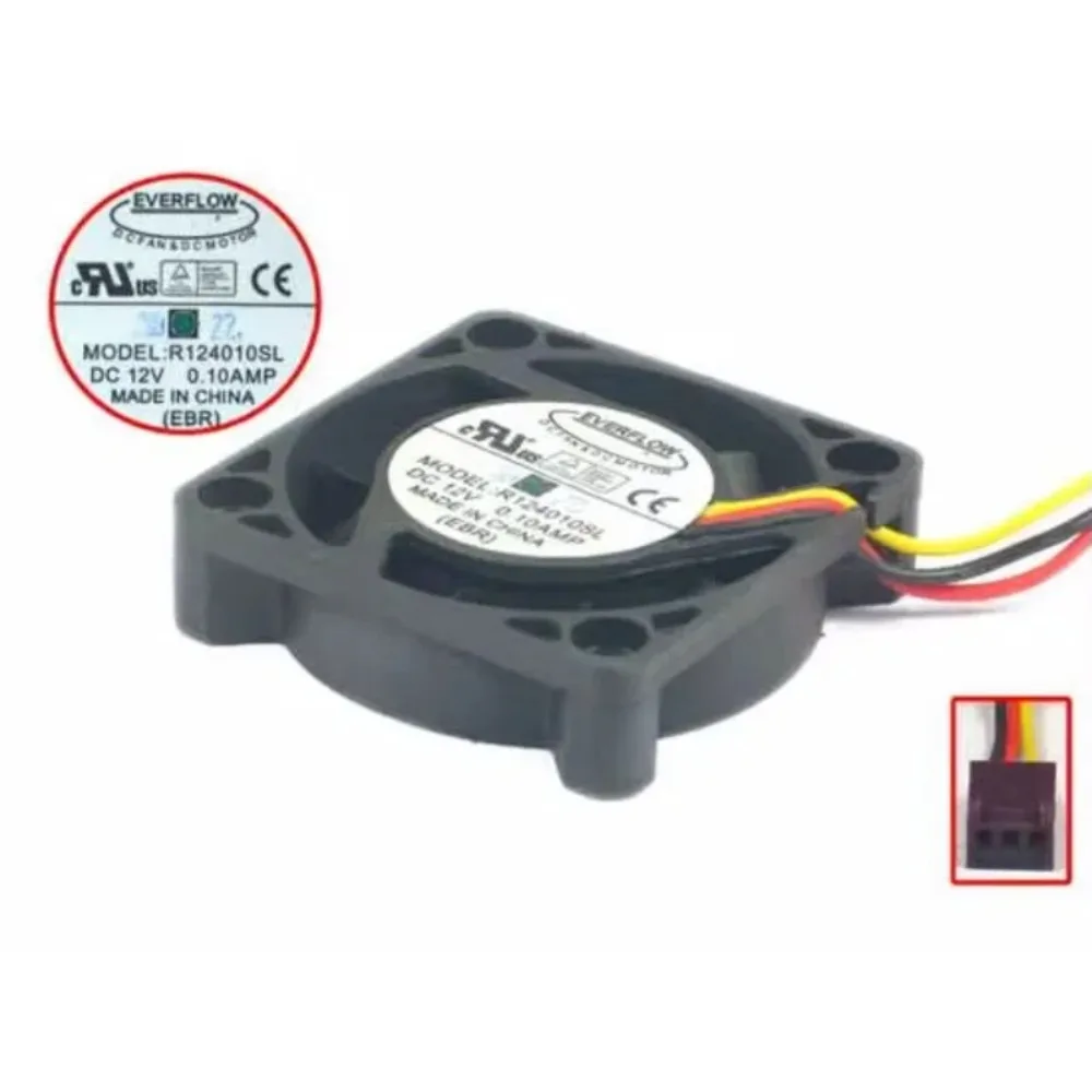 

Вентилятор охлаждения Everflow R124010SL, 12 В постоянного тока, 0,10 А, 40x40x10 мм, 3-проводной