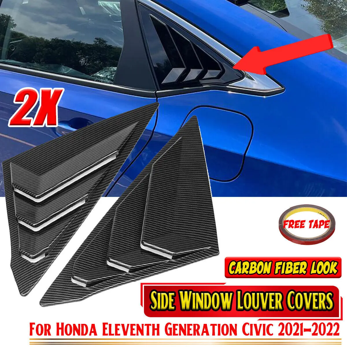 

Накладка на жалюзи из углеродного волокна для Honda Civic 11th Sedan 2022 2023