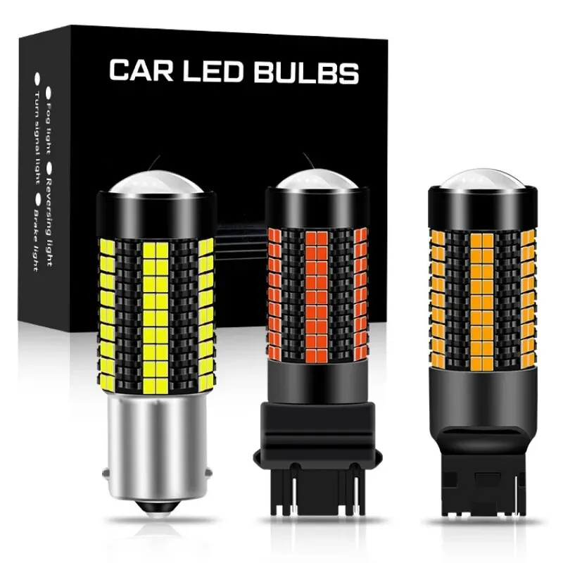 2Pcs 1156 BA15S P21W 1157 P21/5W BAY15D BAU15S PY21W T20 7443 7440 3157 LED Car Tail Bulb Brake Reverse DRL Signal Light 12V 24V