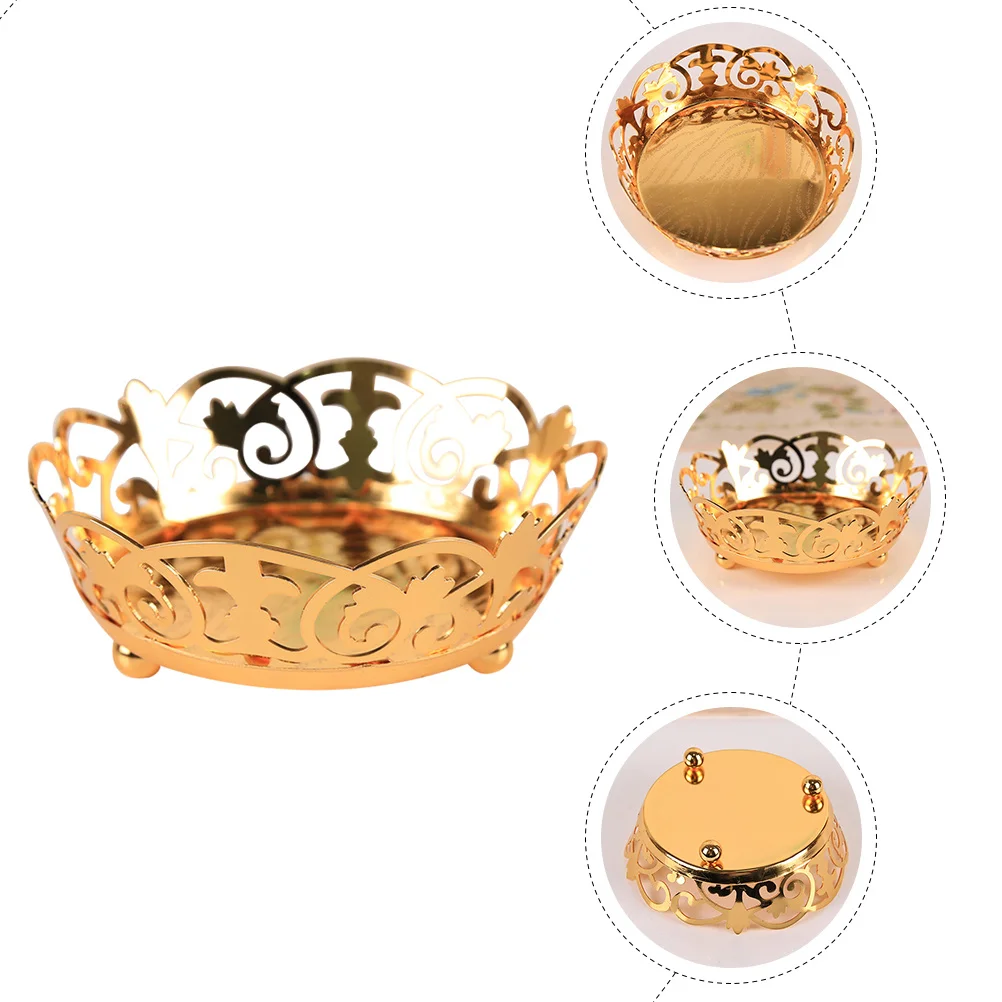 

Candy Container Multi-Function Iron Serving Tray for Snacks Fruits Cookies Dessert Storage and Display Home Hotel Use