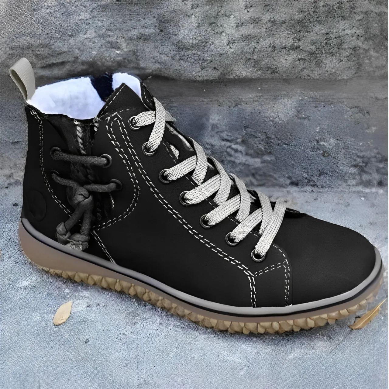 レディースウィンターブーツ2025 厚底暖かい靴 アウトドアプラッシュワークシューズ レディース安全靴 レディースアンクルブーツ 靴