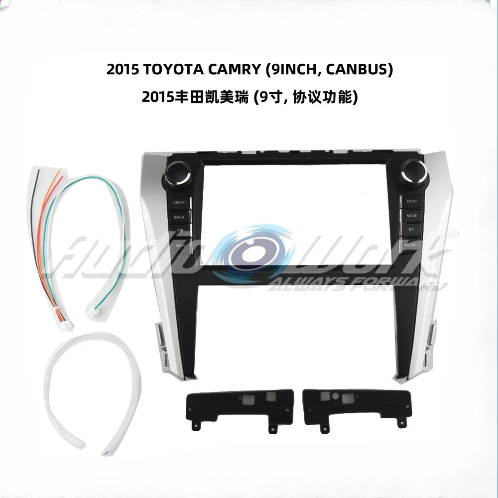 

9-дюймовая 2-диночная автомобильная аудиорамка с GPS-навигацией, лицевая панель, автомобильный DVD, пластиковая рамка, фасция для 2015 TOYOTA CAMRY Tape CANBUS