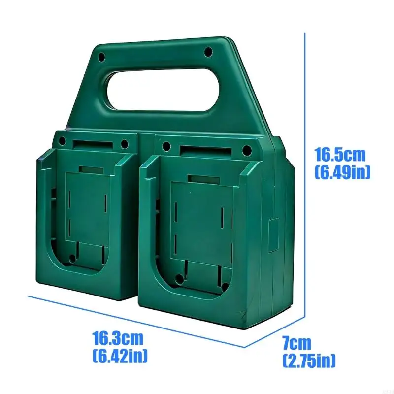 Standard Battery Storage Holder Rack for 18V Power Tool Batteries with Handle A2BB