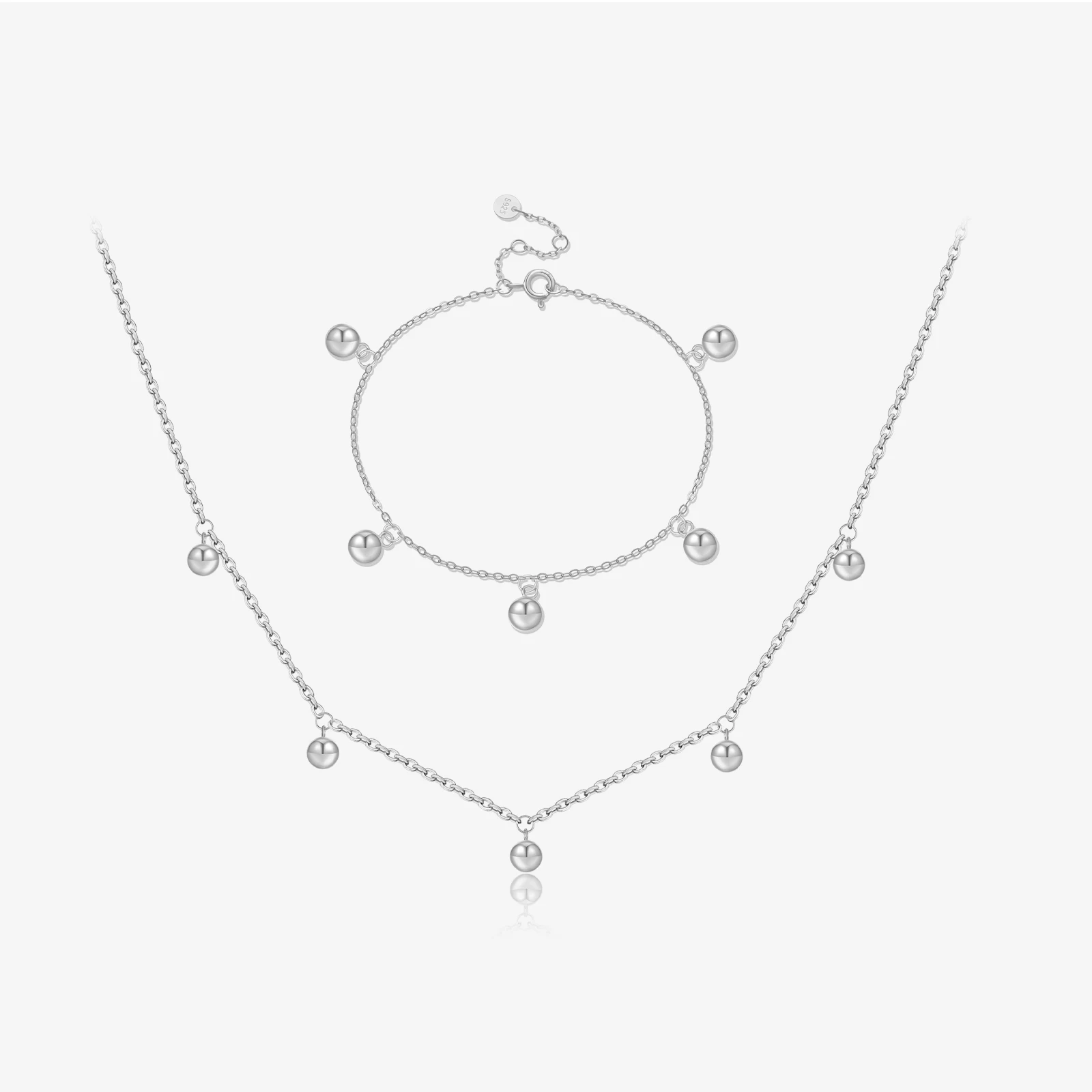 

VEWANT женские простые бусины из стерлингового серебра 925 пробы Chian длинное ожерелье браслет комплект ювелирных изделий 2025 роскошный минималистичный подарок на день рождения