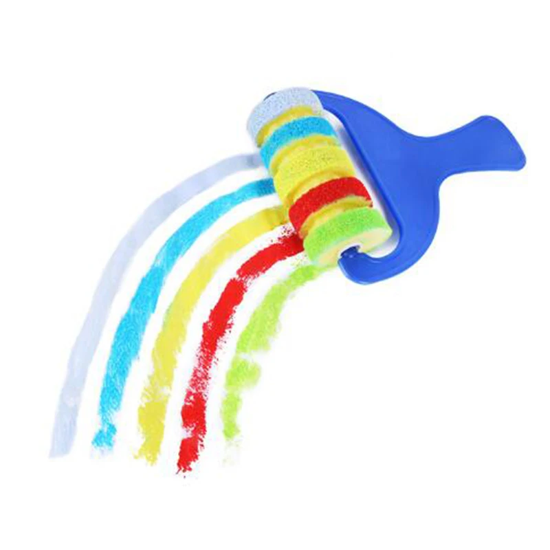 4pcs Rotate Paint DIY Drawing Flower Sponge Brushes Kids EVA Art and Crafts Brushes Painting Tool Children Educational Toys ZXH