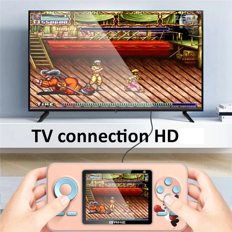 520 Games Video Game Console Retro Game Controller 2.4-Inch Screen Handheld Game Player Two-Person Mode (C)