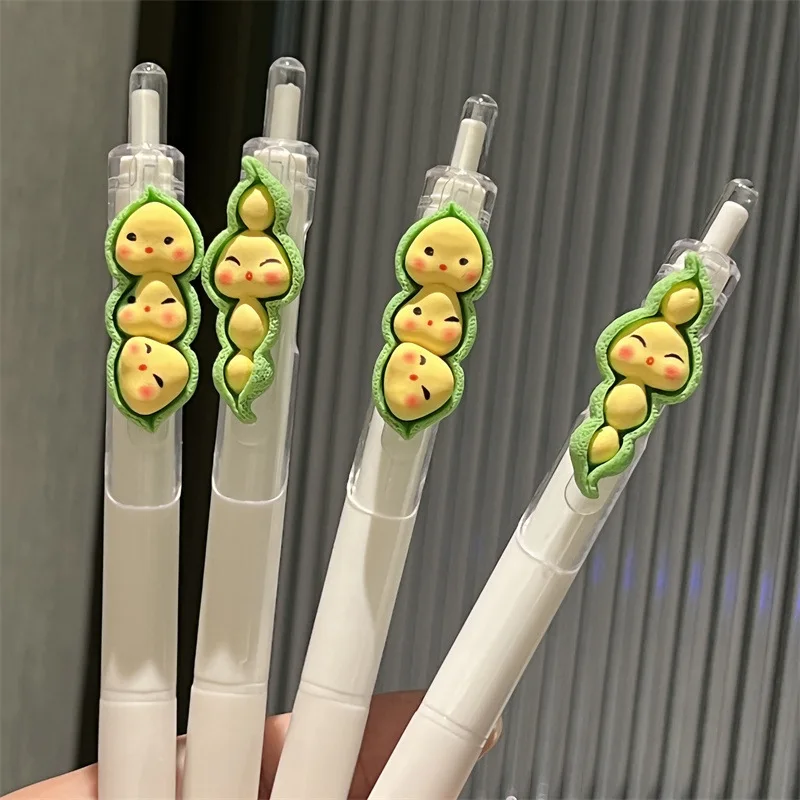 Ellen Brook 1 Piece Cute Pea Emote Gel Pen Press Creative Office School Supplies Stationery Funny Pens