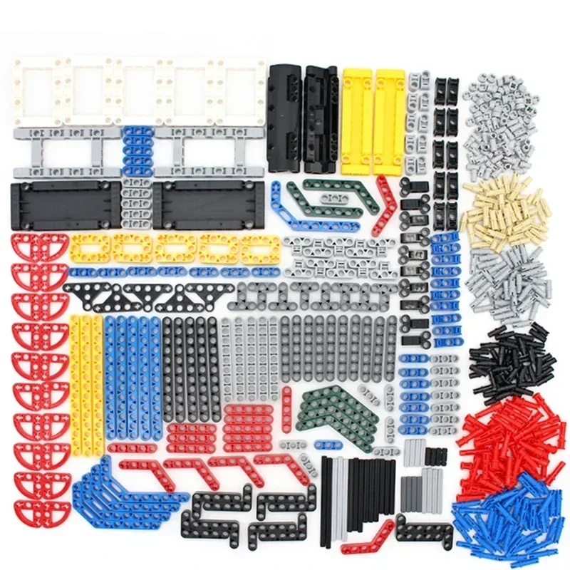 Spille ingranaggi Mattoni tecnici Liftarm Studless Fascio Asse Parti MOC Pannello connettore Pneumatici per auto Ruota Set sfuso Giocattolo Building Block 32494