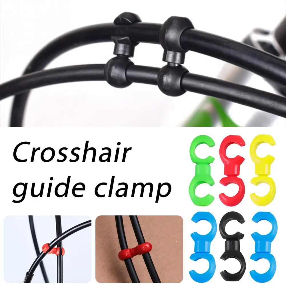 10pcs Rotatable MTB Brake Cable Clips Bicycle Brake Gear Cable S Style Buckle Bicycle Shift Gear Cable Buckles Guide Line Clips
