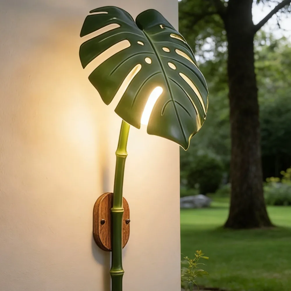 New Outdoor LED Waterproof Bionic Bamboo Wall Lamp Villa Garden Corridor Gate Garden Terrace Decorative Landscape Wall Light