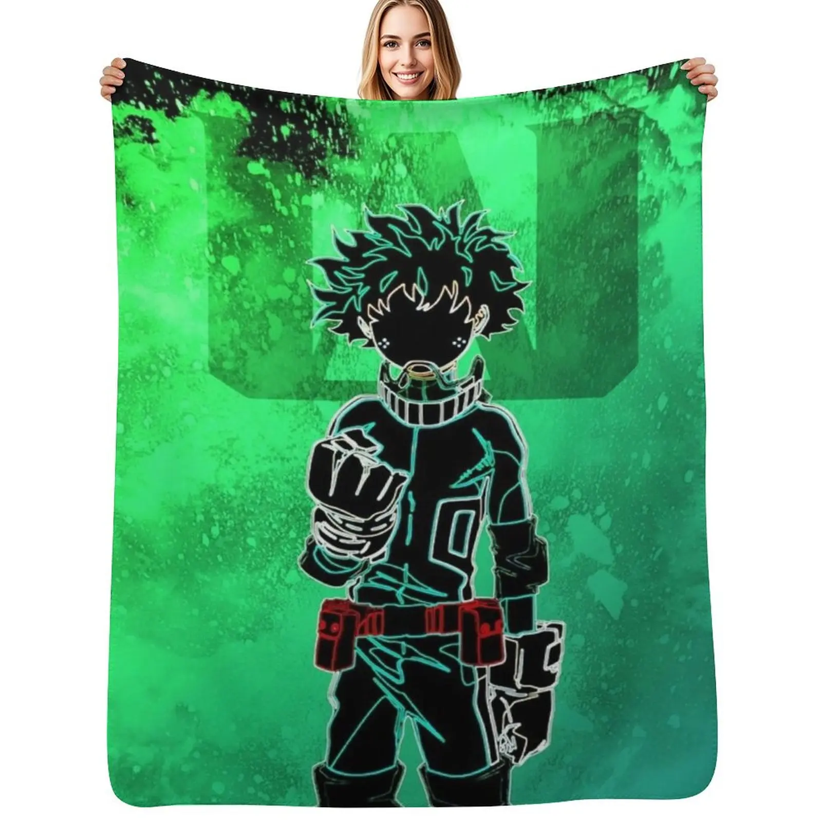 

The Deku Midoriya Izuku Hero Academy #2 Throw Blanket Stain Resistant Cozy Warm Blanket