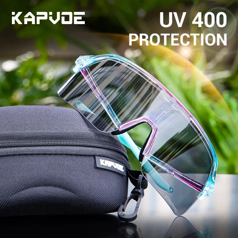 Kapvoe Photochormic Cycling Glasses Men Women UV400 Sunglasses Sports Casual Glasses Running Biking Baseball MTB Outdoor Eyewear