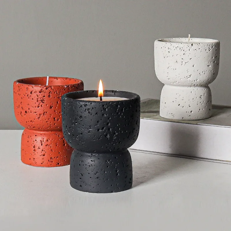 Simple Cement Household Aromatherapy Candles Empty Cups DIY High-value Handicrafts Indoor Candle Holders Decorative Ornaments