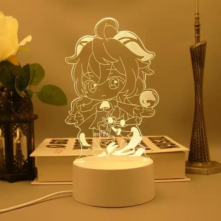 Anime Genshin Impact Kaedehara Kazuha Furina Alhaitham Ganyu Cosplay Zubehör Maskottchen Lichter Display Cartoon Nacht Lampe Ornament