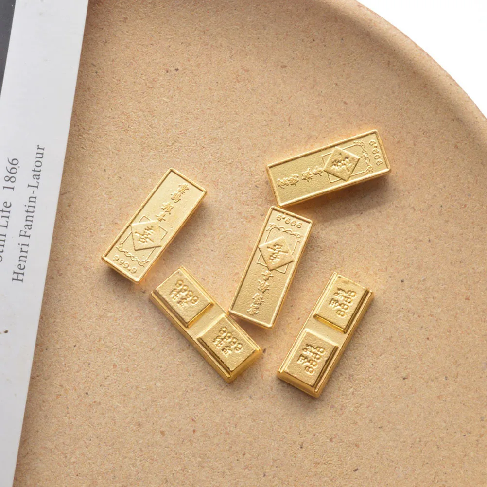 

10Pcs Fake Gold Bars Metal Decorative Props Pirate Party Photo Booth Stage Game Props Fake Gold Bars Realistic