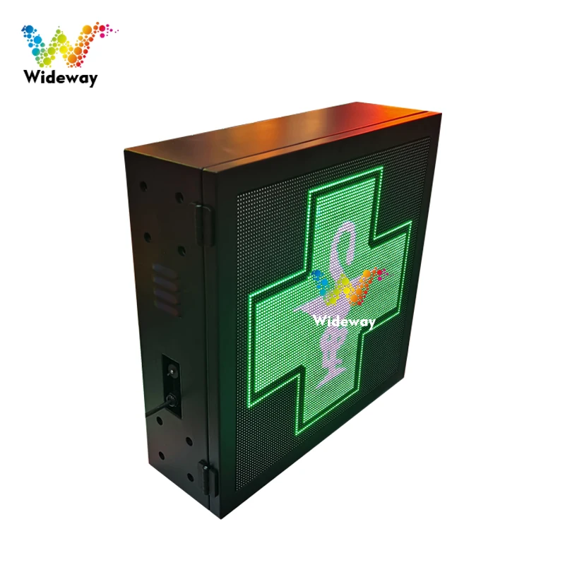 Dual-Sided Outdoor Waterproof LED Cross Display OEM Pharmacy Sign For Outdoor Use