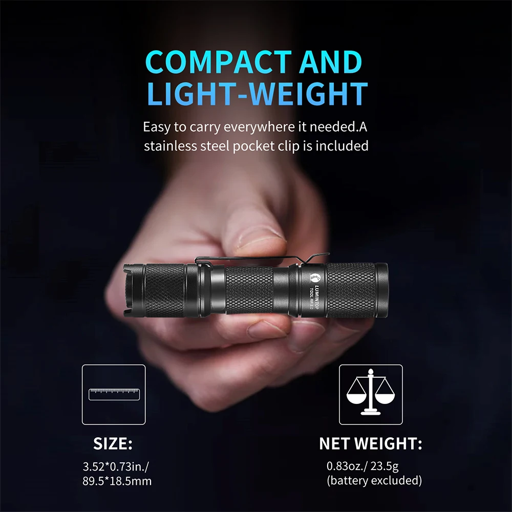 Lumintop TOOL AA 3.0 Schwarz 14500 Taschenlampe AA-Fackel 900 Lumen Outdoor Schlüsselanhänger Mini-Taschenlampe – Detail 4