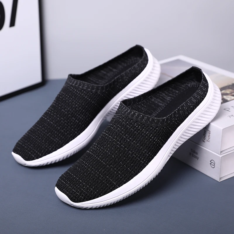 Sommer Mesh Männer Casual Schuhe Atmungsaktive Halbe Faulenzer Fashion Outdoor Indoor Hausschuhe Frauen Wohnungen Komfortable Paar Turnschuhe