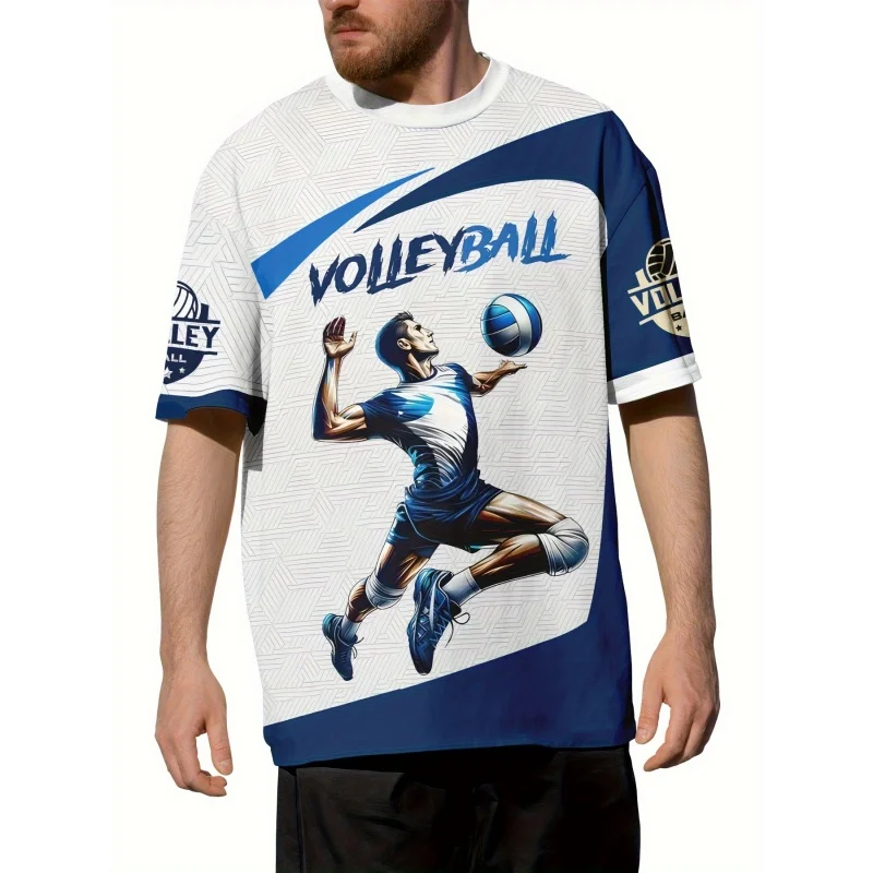 Volleyball Jerseys T-Shirt For Men Women Bounce The Ball 3D Print Tees Loose O-Neck Tops Sports Uniforms Short Sleeves T Shirts