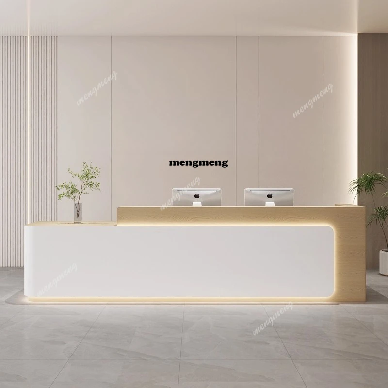 Nordic Cream Style Reception Desks Modern Design Hotel Beauty Salon Cashier Desk Luxury Office Furniture Atril Conferencia