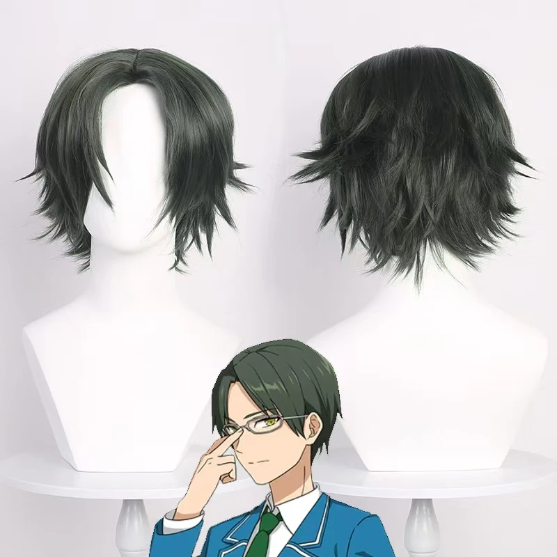 

Аниме Ансамбль Звезды Хасуми Кито парик для косплея короткие черные синтетические волосы костюм для вечеринки реквизит парики с розовой сеткой