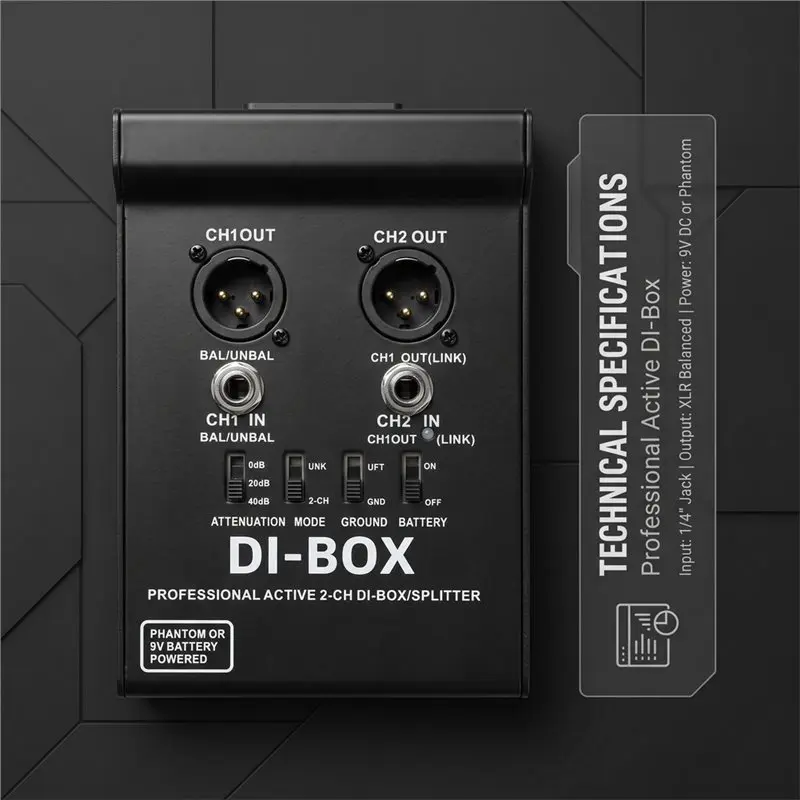 Y45A-DI Box Professional Active 2-Channel Low Noise
