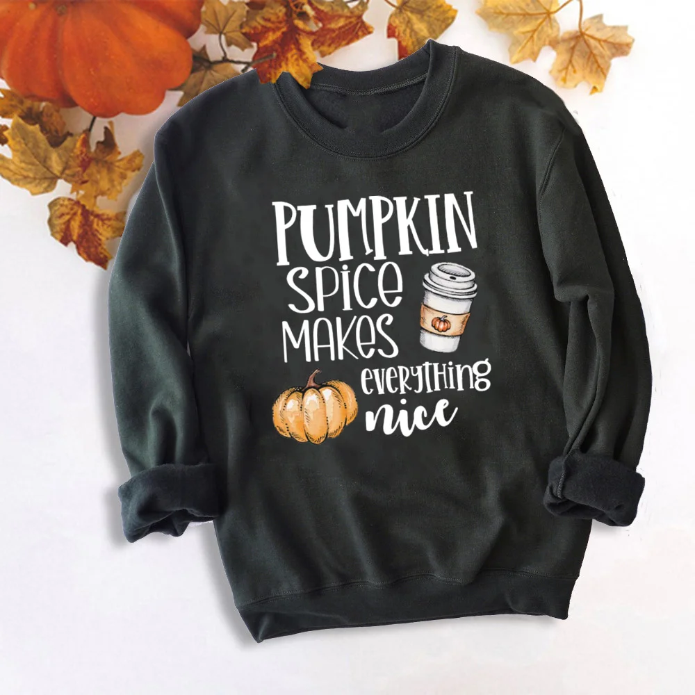 It\'s Fall Y\'all Pumpkin Sweatshirts Thankful Grateful Blessed Hoodie Women Fashion Thanksgiving Pullover Tops Halloween Clothes