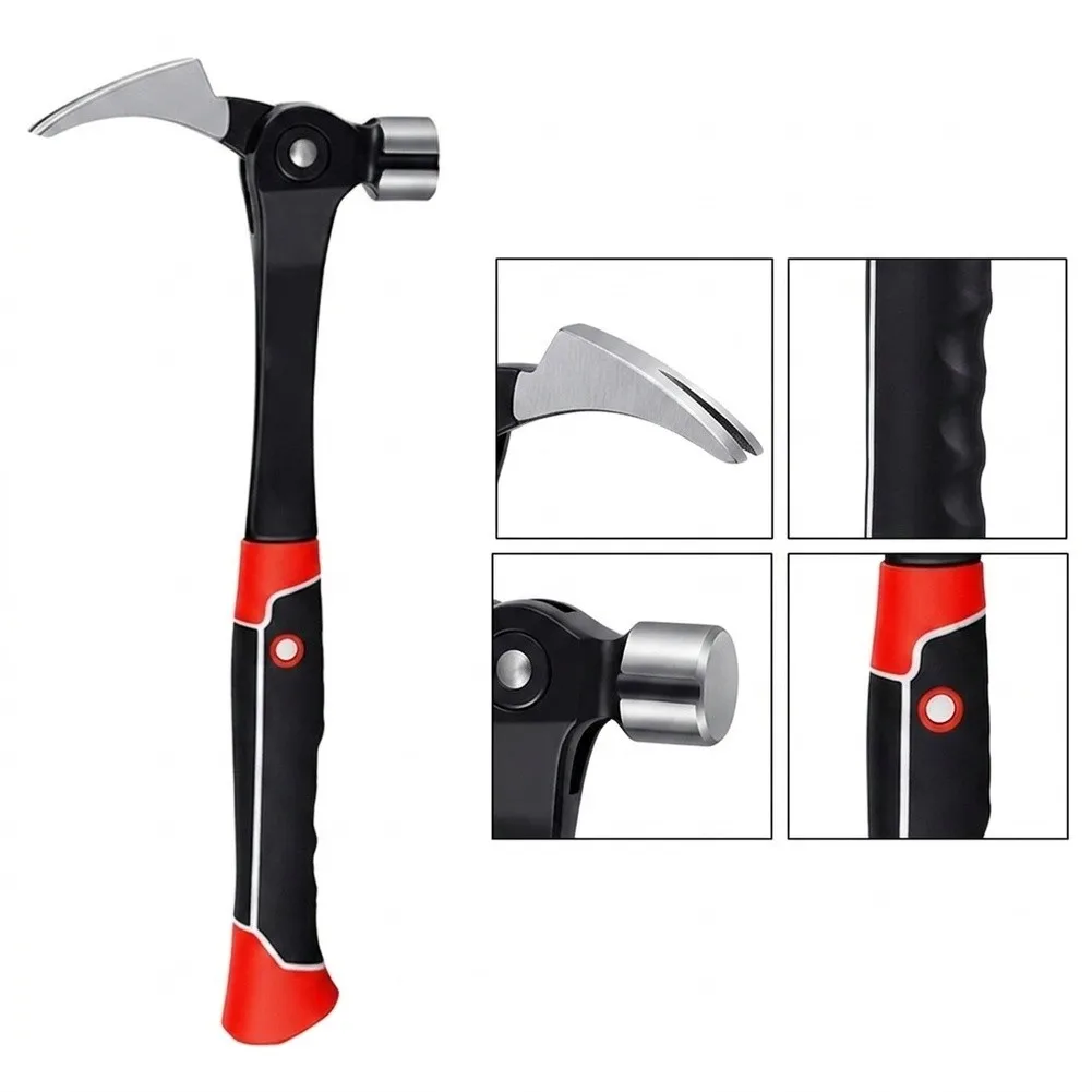 Adjustable Angle Claw Hammer With Magnetic Nail Holder, High Carbon Steel Multi-functional Tool For Carpentry And DIY Renovation