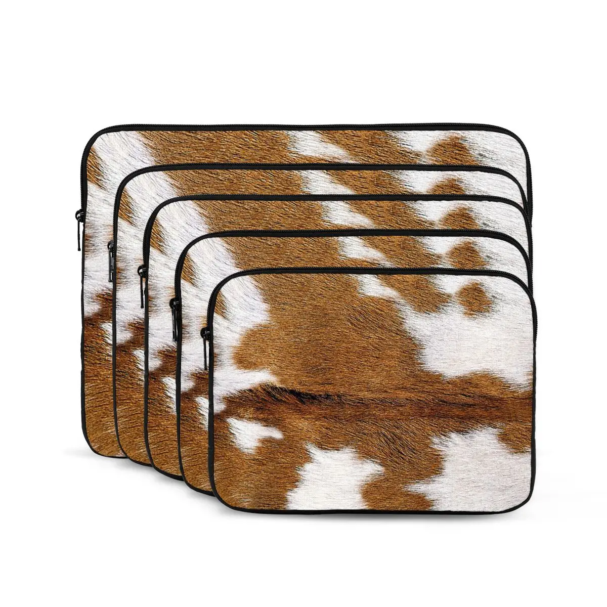 Stylish Cow Fur Cowhide Texture Cow Skin Print Patter Notebook Laptop Bag For Macbook Air Pro Tablet Shockproof Case Bag