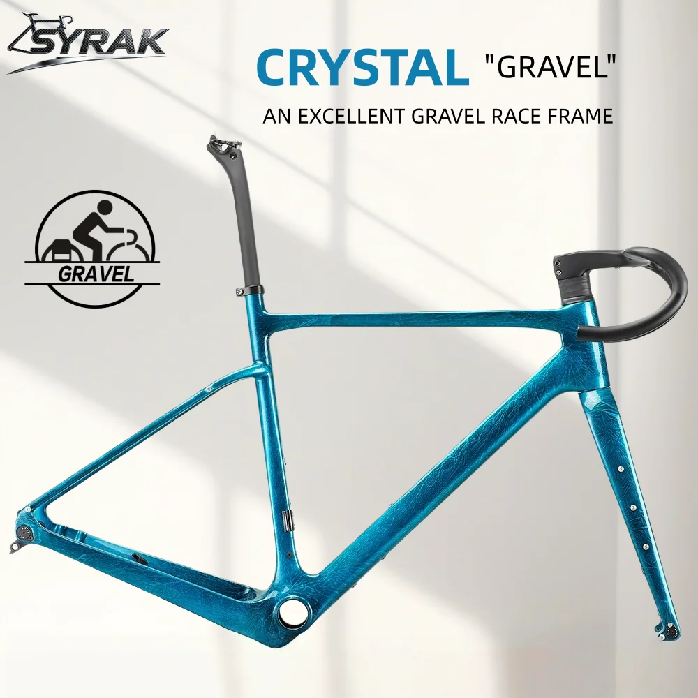 

SYRAK T1100 Carbon Gravel Frame Disc Brake Max Tire 700C*45C BB386 49/52/54/56/58cm Bicycle Frameset Road Bike Frame Cyclocross