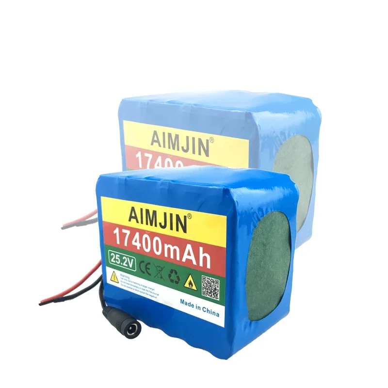 25.2v 17400mah Lithium Battery Pack 6S5P 17.4A Built-in BMS Protection, Used for Bicycle Engines, Outdoor Power Sour