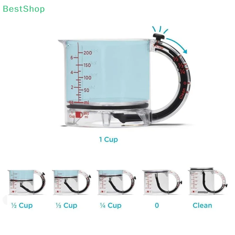 

4-In-1 Adjustable Measuring Cup Multi-Functional Measuring Cup With Scraper-Style Seal Base Measurings Cube Cups For Cooking