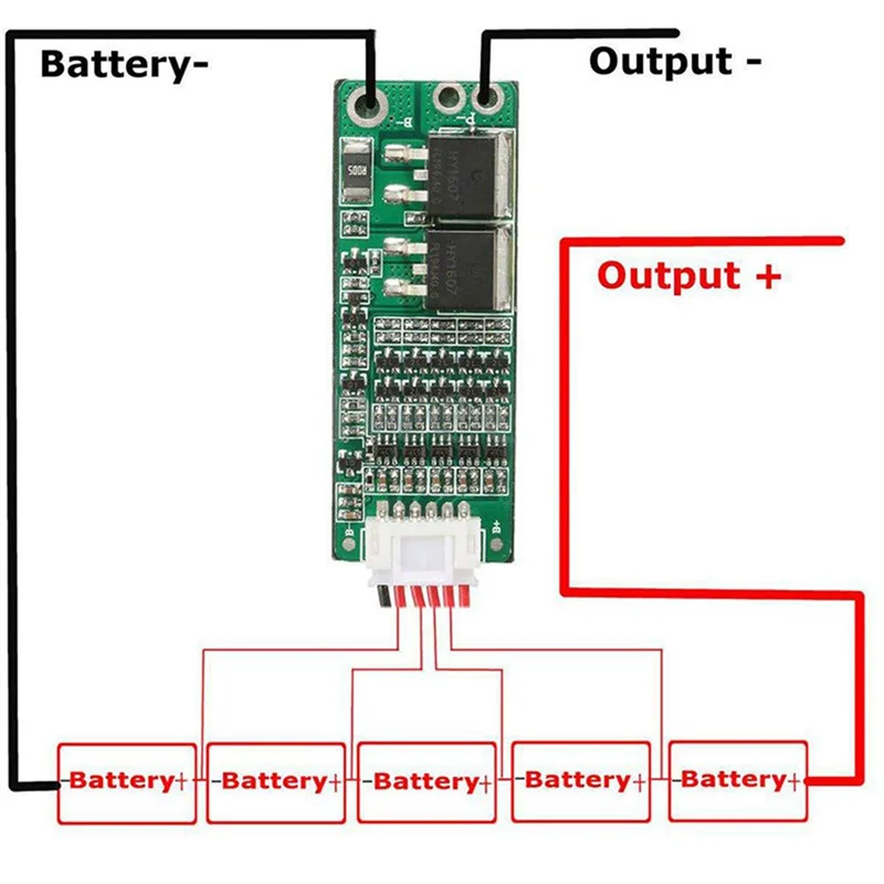 5S 21V 56A Lithium- Battery Charging Protection Board+Cable Supporting Short Circuit/Overload/Over Current Protection