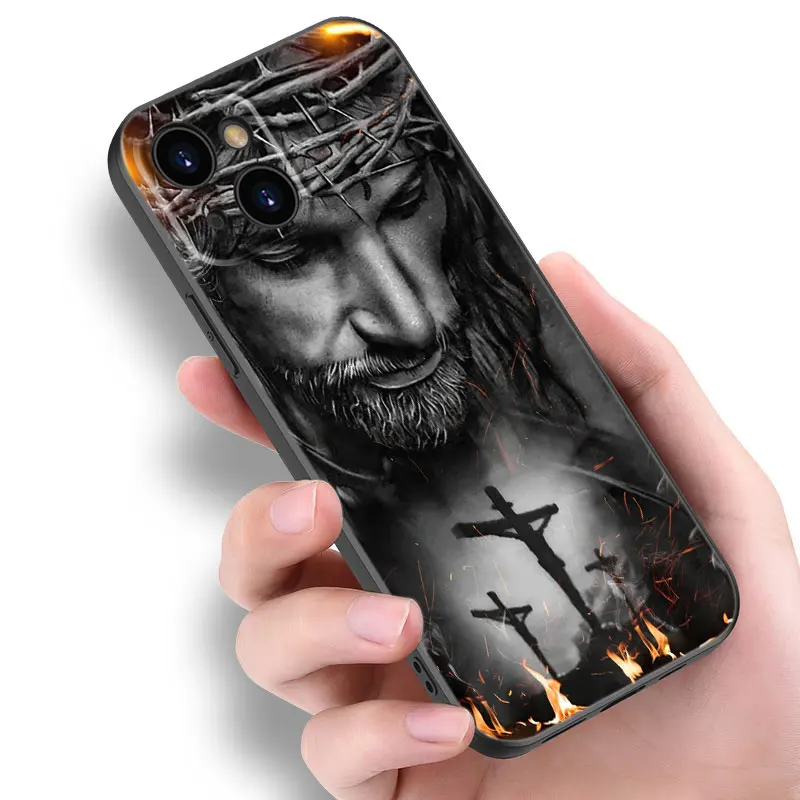 Funda de teléfono Jesucristo Dios bendiga para Apple iPhone 12 13 Mini 11 14 Pro XS Max 6S 6 7 8 Plus 5S X XR SE 2020 2022 funda suave