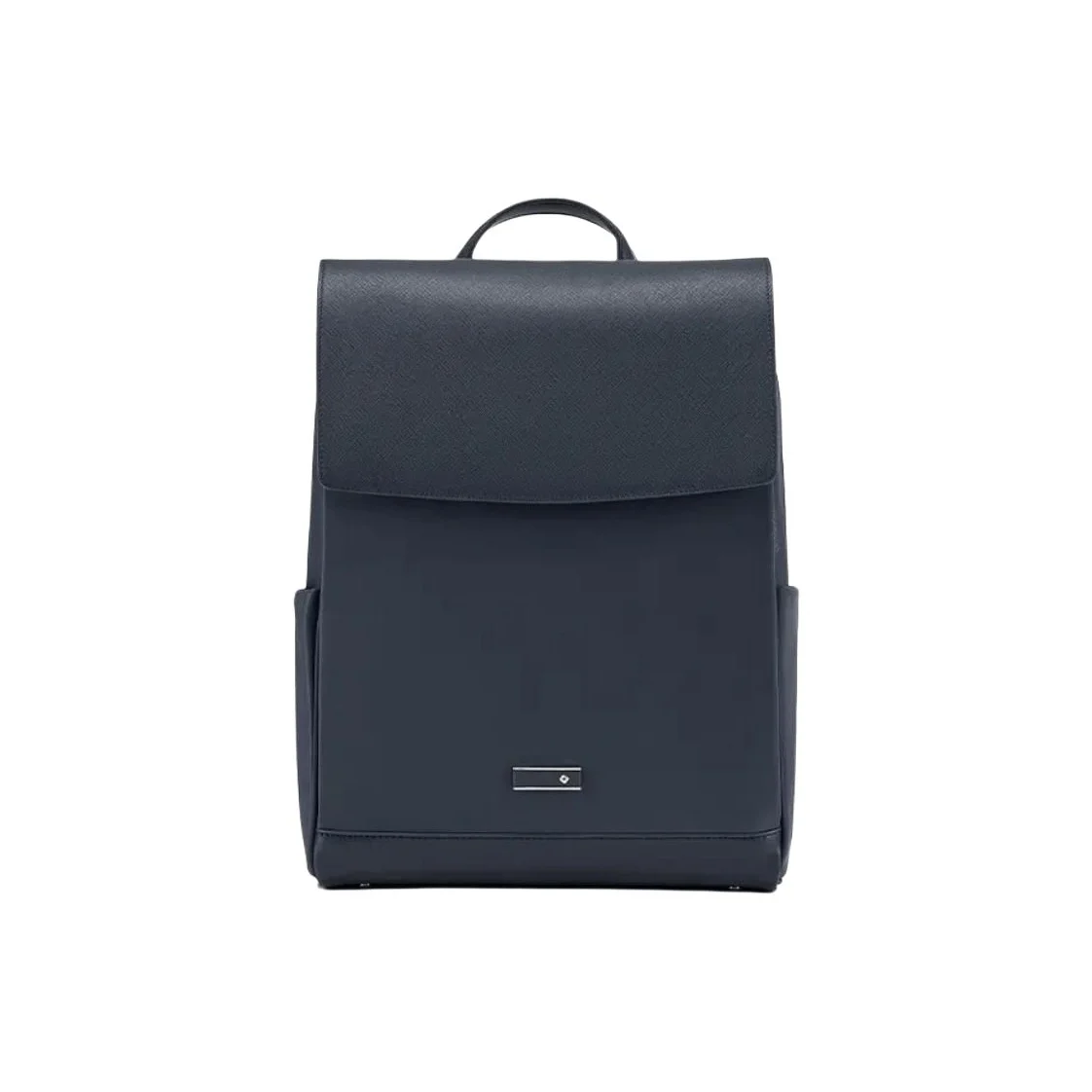Mochila SAMSONITE em tecido com couro de vaca, azul marinho, feminina
