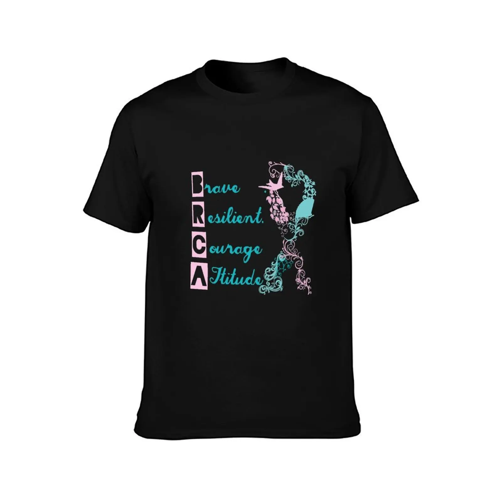 BRCA, brave resilient, courage, attitude T-Shirt Fashion Casual Short Sleeve T-Shirt