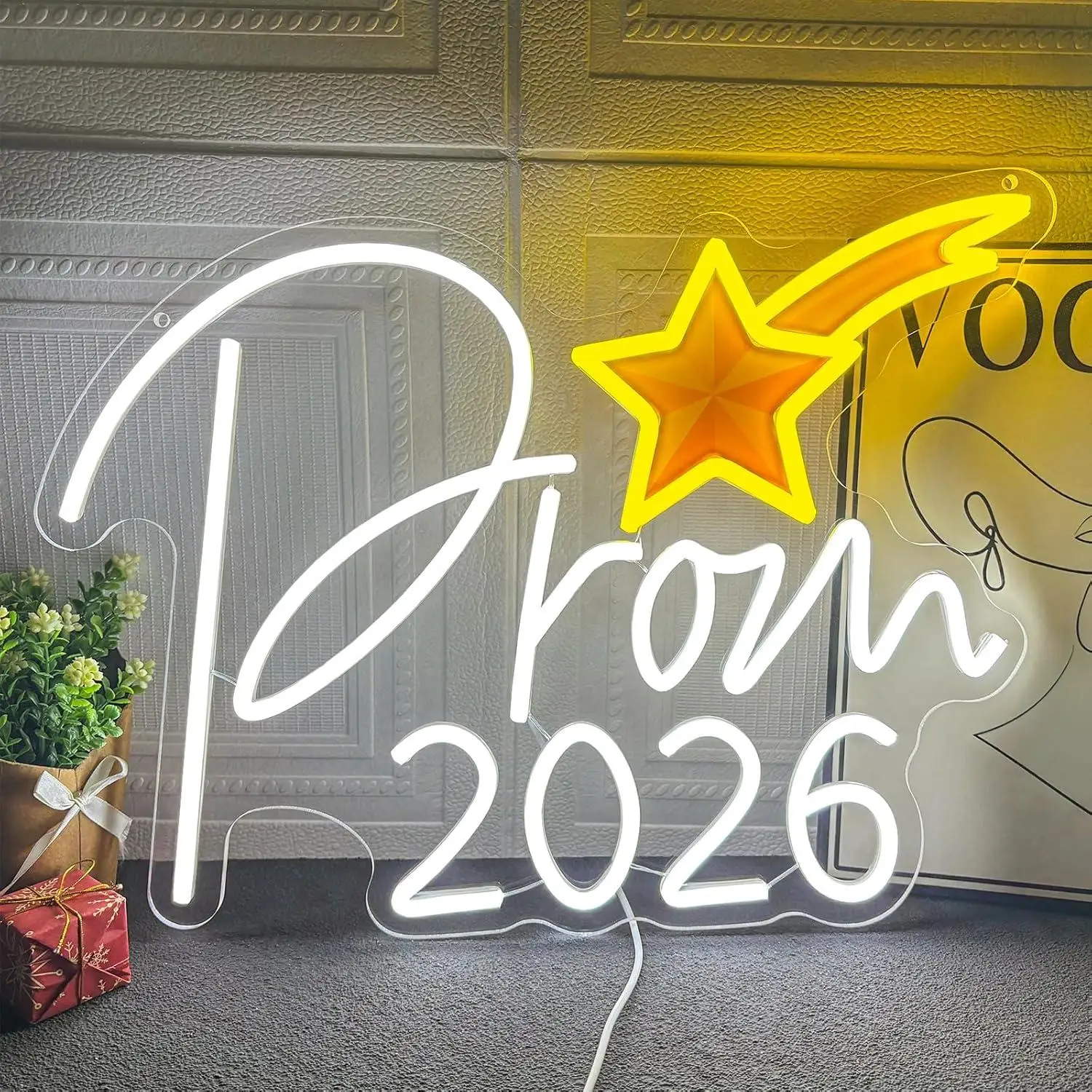 Prom 2026 Neon Sign USB Dimmable LED Light for Wall Decor Graduation Party High School College Dance Celebration Art Decoration